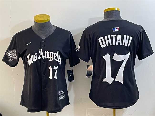 Women's Los Angeles Dodgers #17 Shohei Ohtani Black 2025 World Series Champions LA Gothic Edition Limited Stitched Jersey Dzhi,We sell and wholesale Women's Los Angeles Dodgers #17 Shohei Ohtani Black 2025 World Series Champions LA Gothic Edition Limited Stitched Jersey Dzhi on line form chian!