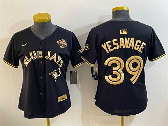 Women's Toronto Blue Jays #39 Trey Yesavage Black Gold 2025 American League Champions Limited Stitched Jersey Dzhi,We sell and wholesale Women's Toronto Blue Jays #39 Trey Yesavage Black Gold 2025 American League Champions Limited Stitched Jersey Dzhi on line form chian!