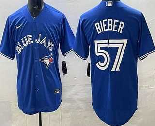 Men's Toronto Blue Jays #57 Shane Bieber Blue Cool Base Jersey,We sell and wholesale Men's Toronto Blue Jays #57 Shane Bieber Blue Cool Base Jersey on line form chian!