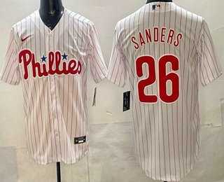 Men's Philadelphia Phillies #26 Miles Sanders White Cool Base Jersey,We sell and wholesale Men's Philadelphia Phillies #26 Miles Sanders White Cool Base Jersey on line form chian!
