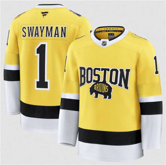 Men's Boston Bruins #1 Jeremy Swayman Gold 2026 Stadium Series Stitched Jersey Dzhi,We sell and wholesale Men's Boston Bruins #1 Jeremy Swayman Gold 2026 Stadium Series Stitched Jersey Dzhi on line form chian!