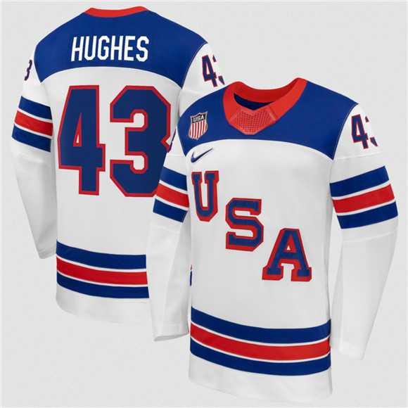 Men's USA #43 Quinn Hughes White 2026 Stitched Jersey Dzhi,We sell and wholesale Men's USA #43 Quinn Hughes White 2026 Stitched Jersey Dzhi on line form chian!