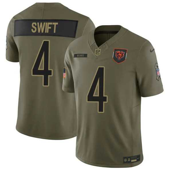 Men's Chicago Bears #4 D'Andre Swift Olive 2025 F.U.S.E. Salute to Service Limited Stitched Jersey Dyin,We sell and wholesale Men's Chicago Bears #4 D'Andre Swift Olive 2025 F.U.S.E. Salute to Service Limited Stitched Jersey Dyin on line form chian!