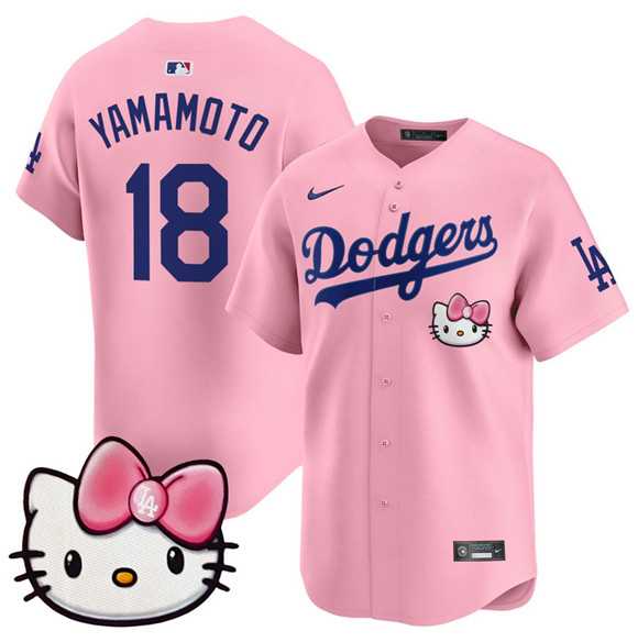 Men's Los Angeles Dodgers #18 Yoshinobu Yamamoto Pink 2025 Hello Kitty Vapor Limited Stitched Jersey Dzhi,We sell and wholesale Men's Los Angeles Dodgers #18 Yoshinobu Yamamoto Pink 2025 Hello Kitty Vapor Limited Stitched Jersey Dzhi on line form chian!