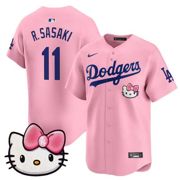 Men's Los Angeles Dodgers #11 Roki Sasaki Pink 2025 Hello Kitty Vapor Limited Stitched Jersey Dzhi,We sell and wholesale Men's Los Angeles Dodgers #11 Roki Sasaki Pink 2025 Hello Kitty Vapor Limited Stitched Jersey Dzhi on line form chian!