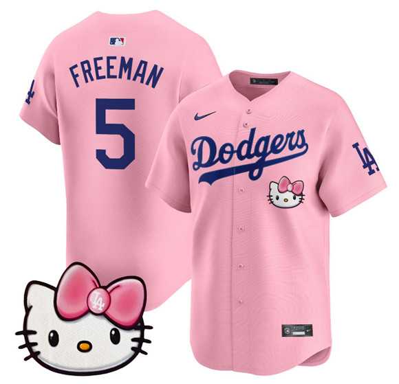 Men's Los Angeles Dodgers #5 Freddie Freeman Pink 2025 Hello Kitty Vapor Limited Stitched Jersey Dzhi,We sell and wholesale Men's Los Angeles Dodgers #5 Freddie Freeman Pink 2025 Hello Kitty Vapor Limited Stitched Jersey Dzhi on line form chian!
