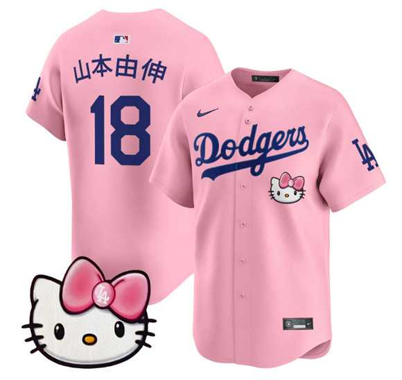Men's Los Angeles Dodgers #18 Yamamoto Pink 2025 Hello Kitty Vapor Limited Stitched Jersey Dzhi,We sell and wholesale Men's Los Angeles Dodgers #18 Yamamoto Pink 2025 Hello Kitty Vapor Limited Stitched Jersey Dzhi on line form chian!