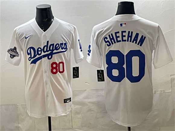 Men's Los Angeles Dodgers #80 Emmet Sheehan White 2025 World Series Champions Patch Limited Stitched Jersey Dzhi,We sell and wholesale Men's Los Angeles Dodgers #80 Emmet Sheehan White 2025 World Series Champions Patch Limited Stitched Jersey Dzhi on line form chian!