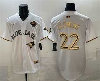 Men's Toronto Blue Jays #22 Ernie Clement White Gold 2025 American League Champions Limited Stitched Jersey Dzhi,We sell and wholesale Men's Toronto Blue Jays #22 Ernie Clement White Gold 2025 American League Champions Limited Stitched Jersey Dzhi on line form chian!