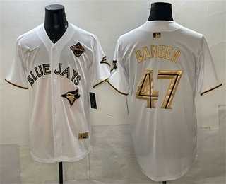 Men's Toronto Blue Jays #47 Addison Barger White Gold 2025 American League Champions Limited Stitched Jersey Dzhi,We sell and wholesale Men's Toronto Blue Jays #47 Addison Barger White Gold 2025 American League Champions Limited Stitched Jersey Dzhi on line form chian!