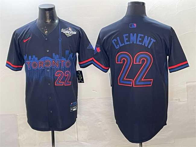 Men's Toronto Blue Jays #22 Ernie Clement Navy 2025 World Series City Connect Limited Stitched Jersey Dzhi,We sell and wholesale Men's Toronto Blue Jays #22 Ernie Clement Navy 2025 World Series City Connect Limited Stitched Jersey Dzhi on line form chian!