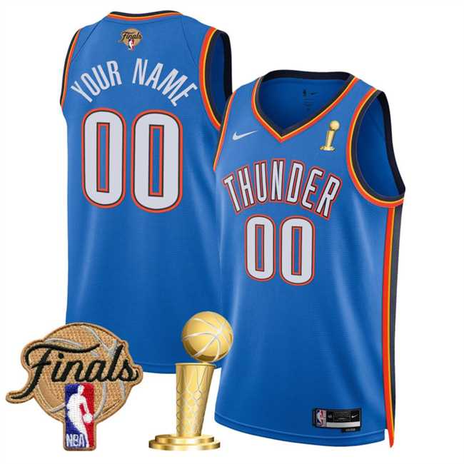 Men's Oklahoma City Thunder Active Player Custom Blue 2025 Finals Patch And Finals Champions Patch Icon Edition Stitched Basketball Jersey,We sell and wholesale Men's Oklahoma City Thunder Active Player Custom Blue 2025 Finals Patch And Finals Champions Patch Icon Edition Stitched Basketball Jersey on line form chian!