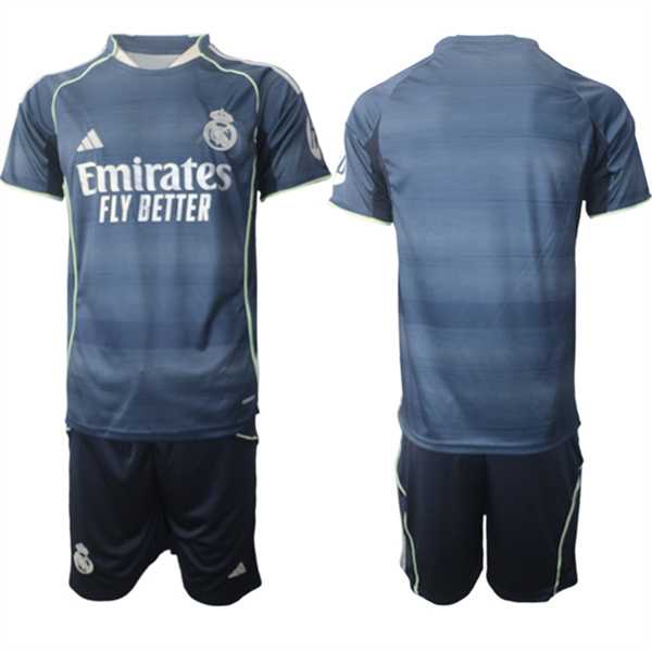 Men's Real Madrid Custom 2025-26 Navy Away Soccer Jersey Suit,We sell and wholesale Men's Real Madrid Custom 2025-26 Navy Away Soccer Jersey Suit on line form chian!