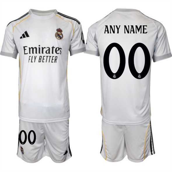 Men's Real Madrid Custom 25-26 White Home Soccer Jersey Suit,We sell and wholesale Men's Real Madrid Custom 25-26 White Home Soccer Jersey Suit on line form chian!