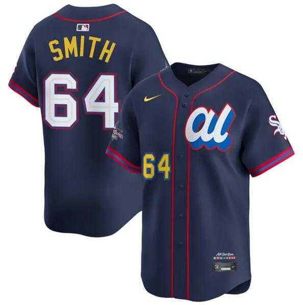 Men's American League #64 Shane Smith Navy 2025 All-Star Edition Limited Stitched Baseball Jersey,We sell and wholesale Men's American League #64 Shane Smith Navy 2025 All-Star Edition Limited Stitched Baseball Jersey on line form chian!