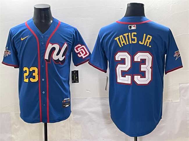 Men's National League #23 Fernando Tatis Jr. Blue 2025 All-Star Edition Limited Stitched Baseball Jersey,We sell and wholesale Men's National League #23 Fernando Tatis Jr. Blue 2025 All-Star Edition Limited Stitched Baseball Jersey on line form chian!