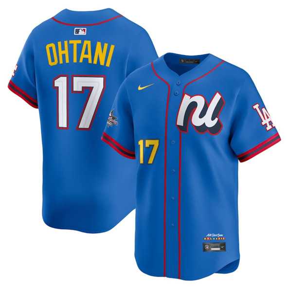 Men's National League #17 Shohei Ohtani Blue 2025 All-Star Edition Limited Stitched Baseball Jersey,We sell and wholesale Men's National League #17 Shohei Ohtani Blue 2025 All-Star Edition Limited Stitched Baseball Jersey on line form chian!