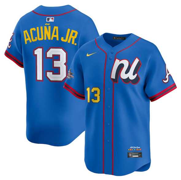 Men's National League #13 Ronald Acuna Jr. Blue 2025 All-Star Edition Limited Stitched Baseball Jersey,We sell and wholesale Men's National League #13 Ronald Acuna Jr. Blue 2025 All-Star Edition Limited Stitched Baseball Jersey on line form chian!