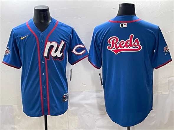 Men's National League Cincinnati Reds Team Big Logo Blue 2025 All-Star Edition Limited Stitched Baseball Jersey,We sell and wholesale Men's National League Cincinnati Reds Team Big Logo Blue 2025 All-Star Edition Limited Stitched Baseball Jersey on line form chian!