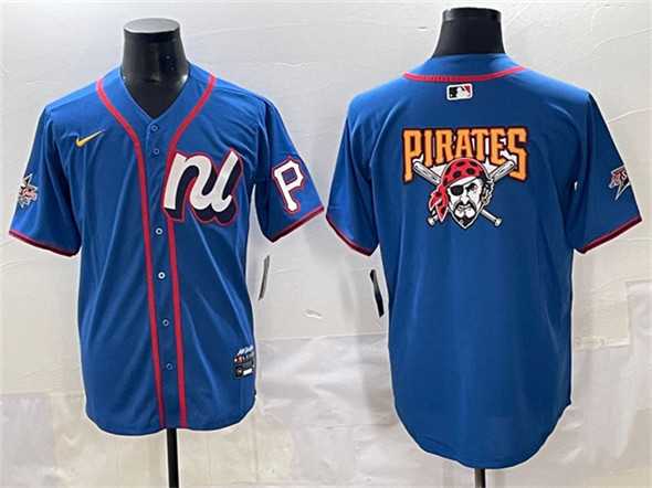 Men's National League Pittsburgh Pirates Team Big Logo Blue 2025 All-Star Edition Limited Stitched Baseball Jersey,We sell and wholesale Men's National League Pittsburgh Pirates Team Big Logo Blue 2025 All-Star Edition Limited Stitched Baseball Jersey on line form chian!