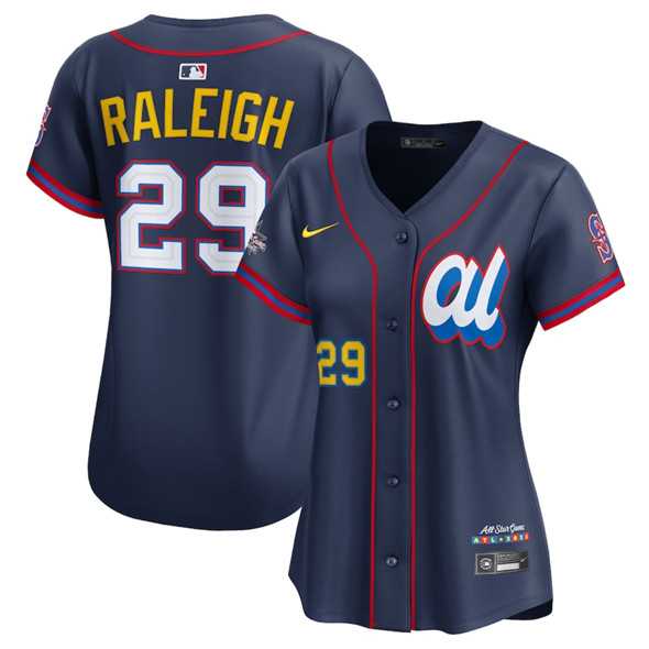 Women's American League #29 Cal Raleigh Navy 2025 All-Star Edition Limited Stitched Baseball Jersey(Run Small),We sell and wholesale Women's American League #29 Cal Raleigh Navy 2025 All-Star Edition Limited Stitched Baseball Jersey(Run Small) on line form chian!
