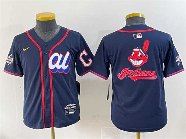 Women's American League Cleveland Guardians Team Big Logo Navy 2025 All-Star Edition Limited Stitched Baseball Jersey(Run Small),We sell and wholesale Women's American League Cleveland Guardians Team Big Logo Navy 2025 All-Star Edition Limited Stitched Baseball Jersey(Run Small) on line form chian!