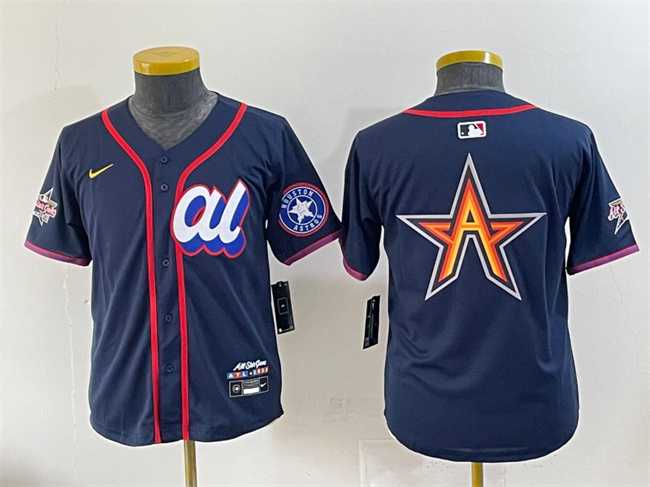 Women's American League Houston Astros Team Big Logo Navy 2025 All-Star Edition Limited Stitched Baseball Jersey(Run Small),We sell and wholesale Women's American League Houston Astros Team Big Logo Navy 2025 All-Star Edition Limited Stitched Baseball Jersey(Run Small) on line form chian!