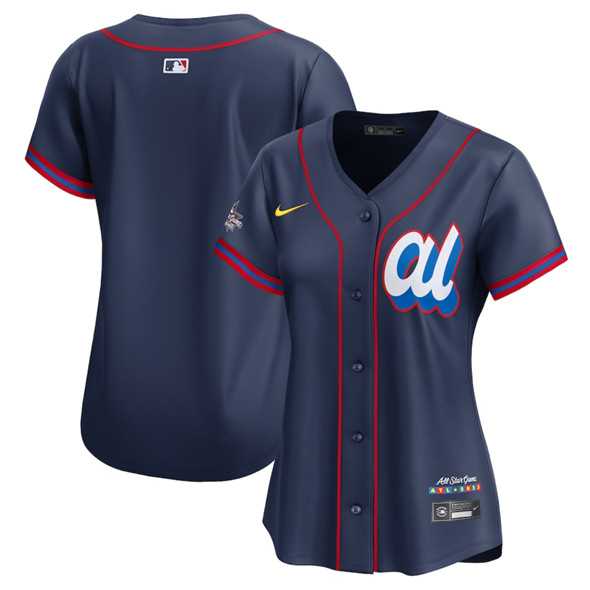 Women's American League Blank Navy 2025 All-Star Edition Limited Stitched Baseball Jersey(Run Small),We sell and wholesale Women's American League Blank Navy 2025 All-Star Edition Limited Stitched Baseball Jersey(Run Small) on line form chian!