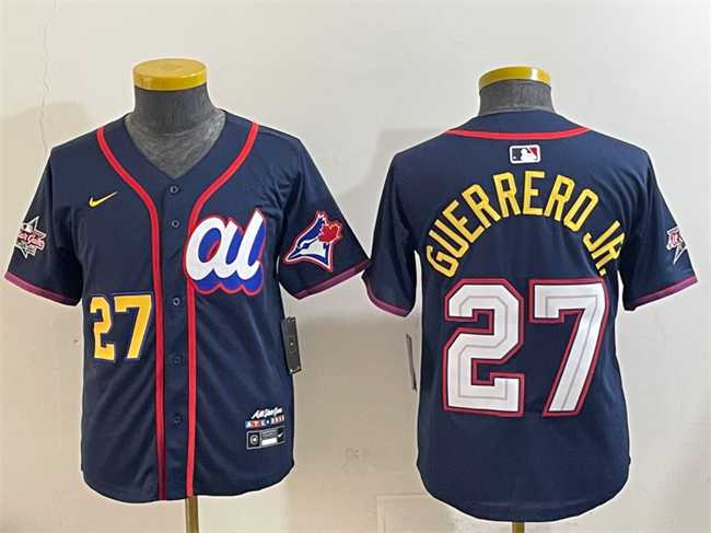 Youth American League #27 Vladimir Guerrero Jr. Navy 2025 All-Star Edition Limited Stitched Baseball Jersey,We sell and wholesale Youth American League #27 Vladimir Guerrero Jr. Navy 2025 All-Star Edition Limited Stitched Baseball Jersey on line form chian!