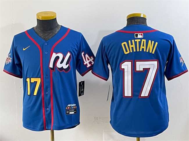 Youth National League #17 Shohei Ohtani Blue 2025 All-Star Edition Limited Stitched Baseball Jersey,We sell and wholesale Youth National League #17 Shohei Ohtani Blue 2025 All-Star Edition Limited Stitched Baseball Jersey on line form chian!