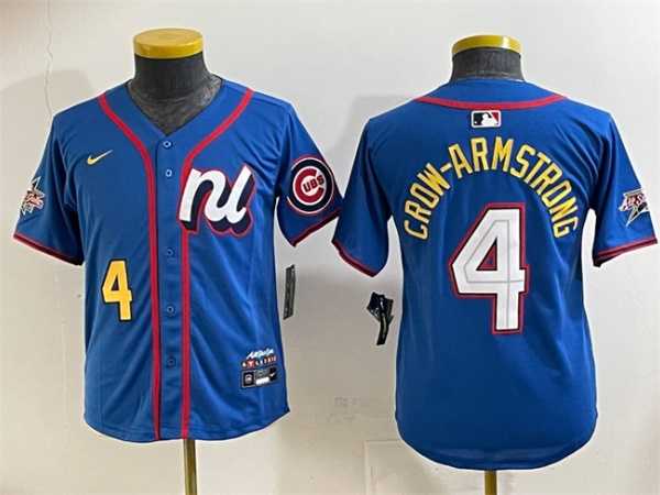 Youth National League #4 Pete Crow-Armstrong Blue 2025 All-Star Edition Limited Stitched Baseball Jersey,We sell and wholesale Youth National League #4 Pete Crow-Armstrong Blue 2025 All-Star Edition Limited Stitched Baseball Jersey on line form chian!
