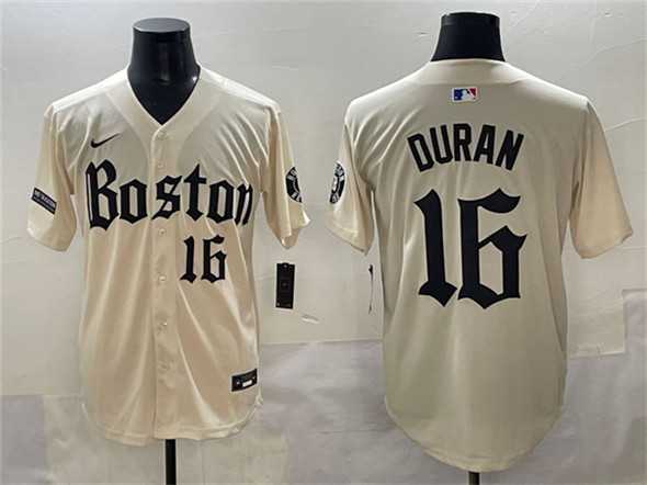 Men's Boston Red Sox #16 Jarren Duran Cream Gothic Vapor Limited Stitched Baseball Jersey,We sell and wholesale Men's Boston Red Sox #16 Jarren Duran Cream Gothic Vapor Limited Stitched Baseball Jersey on line form chian!