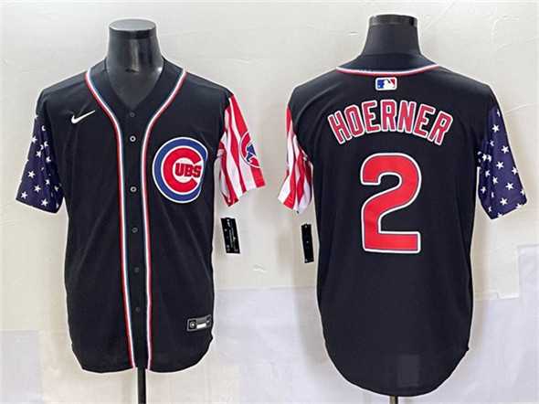 Men's Chicago Cubs #2 Nico Hoerner Black 2025 Independence Day Vapor Premier Limited Stitched Baseball Jersey,We sell and wholesale Men's Chicago Cubs #2 Nico Hoerner Black 2025 Independence Day Vapor Premier Limited Stitched Baseball Jersey on line form chian!