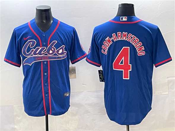 Men's Chicago Cubs #4 Pete Crow-Armstrong Royal Cool Base Stitched Baseball Jersey,We sell and wholesale Men's Chicago Cubs #4 Pete Crow-Armstrong Royal Cool Base Stitched Baseball Jersey on line form chian!