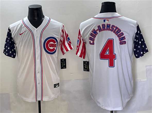 Men's Chicago Cubs #4 Pete Crow-Armstrong White 2025 Independence Day Vapor Premier Limited Stitched Baseball Jersey,We sell and wholesale Men's Chicago Cubs #4 Pete Crow-Armstrong White 2025 Independence Day Vapor Premier Limited Stitched Baseball Jersey on line form chian!