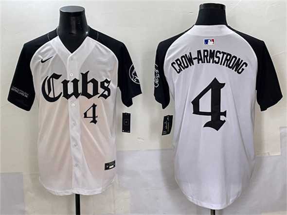 Men's Chicago Cubs #4 Pete Crow-Armstrong White Black 'Gothic North Side Edition' Vapor Premier Limited Stitched Baseball Jersey,We sell and wholesale Men's Chicago Cubs #4 Pete Crow-Armstrong White Black 'Gothic North Side Edition' Vapor Premier Limited Stitched Baseball Jersey on line form chian!