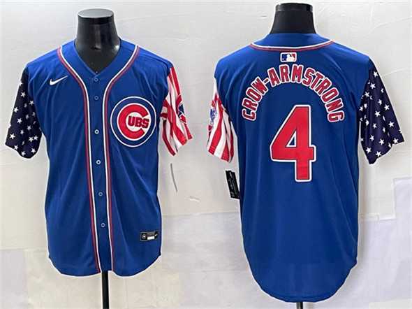 Men's Chicago Cubs #4 Pete Crow-Armstrong Royal 2025 Independence Day Vapor Premier Limited Stitched Baseball Jersey,We sell and wholesale Men's Chicago Cubs #4 Pete Crow-Armstrong Royal 2025 Independence Day Vapor Premier Limited Stitched Baseball Jersey on line form chian!