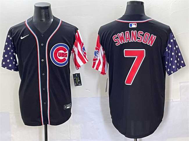 Men's Chicago Cubs #7 Dansby Swanson Black 2025 Independence Day Vapor Premier Limited Stitched Baseball Jersey,We sell and wholesale Men's Chicago Cubs #7 Dansby Swanson Black 2025 Independence Day Vapor Premier Limited Stitched Baseball Jersey on line form chian!