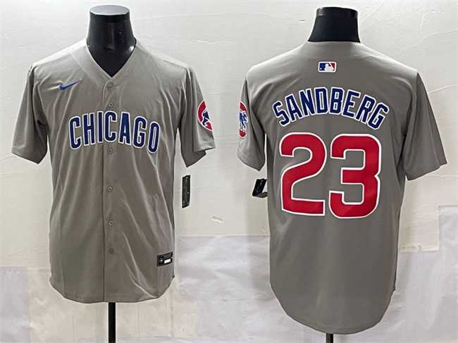 Men's Chicago Cubs #23 Ryne Sandberg Grey Limited Stitched Baseball Jersey,We sell and wholesale Men's Chicago Cubs #23 Ryne Sandberg Grey Limited Stitched Baseball Jersey on line form chian!