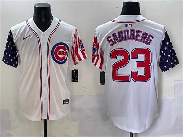 Men's Chicago Cubs #23 Ryne Sandberg White 2025 Independence Day Vapor Premier Limited Stitched Baseball Jersey,We sell and wholesale Men's Chicago Cubs #23 Ryne Sandberg White 2025 Independence Day Vapor Premier Limited Stitched Baseball Jersey on line form chian!