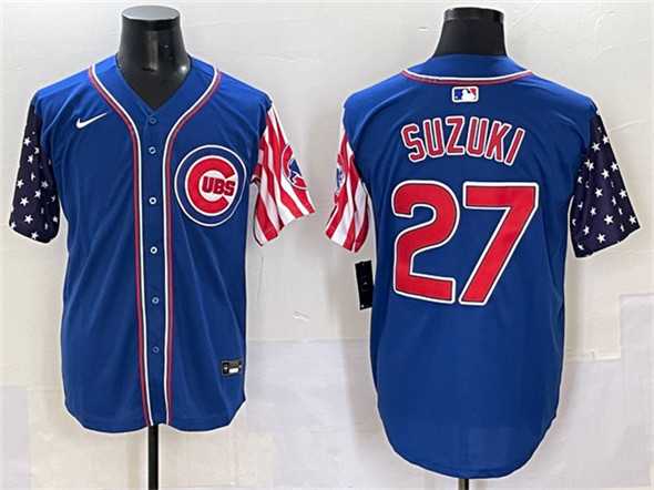 Men's Chicago Cubs #27 Seiya Suzuki Royal 2025 Independence Day Vapor Premier Limited Stitched Baseball Jersey,We sell and wholesale Men's Chicago Cubs #27 Seiya Suzuki Royal 2025 Independence Day Vapor Premier Limited Stitched Baseball Jersey on line form chian!