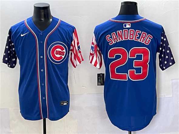 Men's Chicago Cubs #23 Ryne Sandberg Royal 2025 Independence Day Vapor Premier Limited Stitched Baseball Jersey,We sell and wholesale Men's Chicago Cubs #23 Ryne Sandberg Royal 2025 Independence Day Vapor Premier Limited Stitched Baseball Jersey on line form chian!
