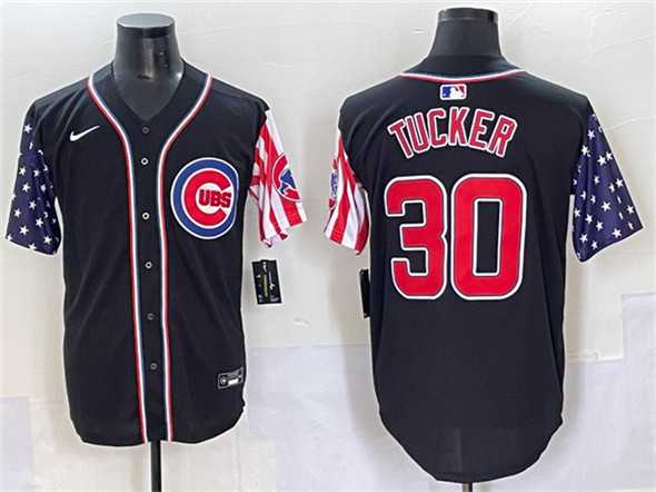 Men's Chicago Cubs #30 Kyle Tucker Black 2025 Independence Day Vapor Premier Limited Stitched Baseball Jersey,We sell and wholesale Men's Chicago Cubs #30 Kyle Tucker Black 2025 Independence Day Vapor Premier Limited Stitched Baseball Jersey on line form chian!