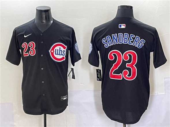 Men's Chicago Cubs #23 Ryne Sandberg Black Limited Stitched Baseball Jersey,We sell and wholesale Men's Chicago Cubs #23 Ryne Sandberg Black Limited Stitched Baseball Jersey on line form chian!