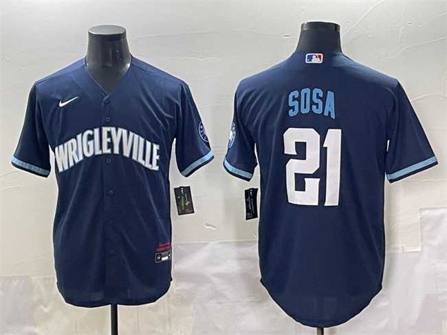 Men's Chicago Cubs #21 Sammy Sosa Navy City Connect Stitched Baseball Jersey,We sell and wholesale Men's Chicago Cubs #21 Sammy Sosa Navy City Connect Stitched Baseball Jersey on line form chian!