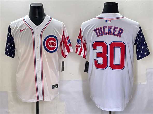 Men's Chicago Cubs #30 Kyle Tucker White 2025 Independence Day Vapor Premier Limited Stitched Baseball Jersey,We sell and wholesale Men's Chicago Cubs #30 Kyle Tucker White 2025 Independence Day Vapor Premier Limited Stitched Baseball Jersey on line form chian!