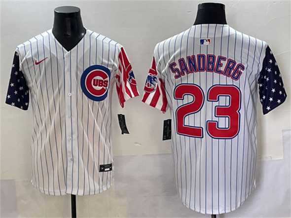 Men's Chicago Cubs #23 Ryne Sandberg White Pinstripe 2025 Independence Day Vapor Premier Limited Stitched Baseball Jersey,We sell and wholesale Men's Chicago Cubs #23 Ryne Sandberg White Pinstripe 2025 Independence Day Vapor Premier Limited Stitched Baseball Jersey on line form chian!