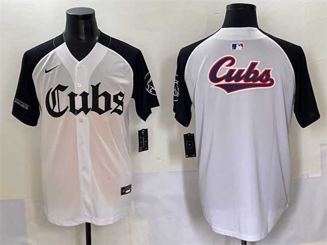 Men's Chicago Cubs Team Big Logo White Black 'Gothic North Side Edition' Vapor Premier Limited Stitched Baseball Jersey,We sell and wholesale Men's Chicago Cubs Team Big Logo White Black 'Gothic North Side Edition' Vapor Premier Limited Stitched Baseball Jersey on line form chian!