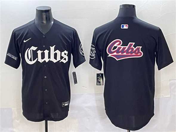 Men's Chicago Cubs Team Big Logo Black 'Gothic North Side Edition' Vapor Premier Limited Stitched Baseball Jersey,We sell and wholesale Men's Chicago Cubs Team Big Logo Black 'Gothic North Side Edition' Vapor Premier Limited Stitched Baseball Jersey on line form chian!