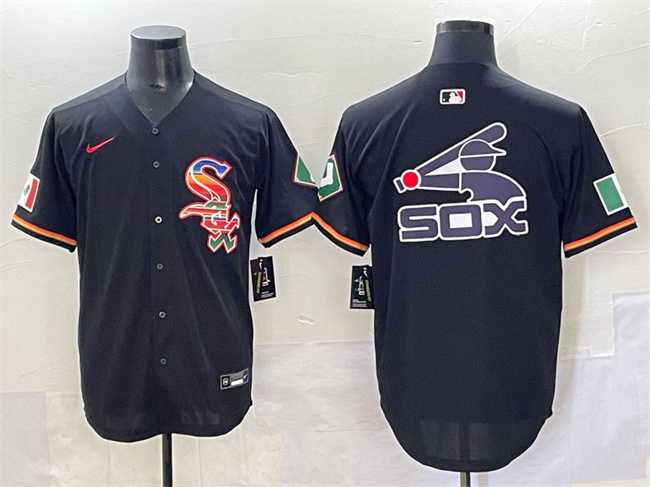 Men's Chicago White Sox Team Big Logo Black Mexico Limited Stitched Jersey,We sell and wholesale Men's Chicago White Sox Team Big Logo Black Mexico Limited Stitched Jersey on line form chian!